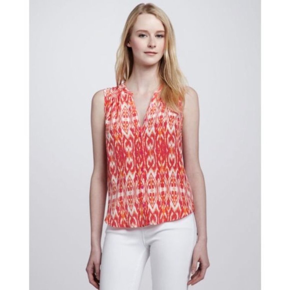 Joie NWT Size M Button Down Silk Ikat Blouse